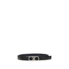 Men's Ferragamo Gancini reversible belt featuring sleek black leather and signature silver Gancini buckle, perfect for versatile styling.