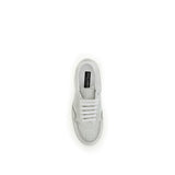 Dolce & Gabbana White Calf Leather Bos Taurus Low Top Sneakers