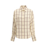 Crida Milano Cream Silk Pattern Shirt