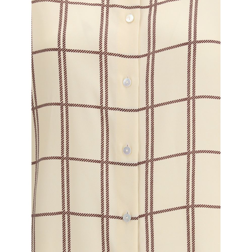 Crida Milano Cream Silk Pattern Shirt