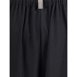 Fabiana Filippi Black Fleece Wool Casual Pants