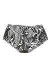 Dolce & Gabbana Silver Metallic High Waist Bikini Bottom WomenUnderwear