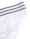 Dolce & Gabbana White Lace Slip Brief Logo Waistband Underwear