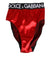 Dolce & Gabbana Red Satin High-Waist Briefs Logo Women Underwear
