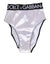 Dolce & Gabbana White Satin High-Waist Black Logo Women Underwear