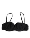 Dolce & Gabbana Black Polyester Embroidered Underwire Bra Underwear