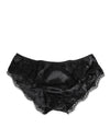 Dolce & Gabbana Black Silk Satin Lace Trim PantyUnderwear