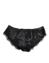Dolce & Gabbana Black Silk Satin Lace Trim PantyUnderwear
