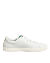 Dolce & Gabbana Dolce & Gabbana White Leather Rose Embroidery Low-Top  Shoes (Shoe Size Women: EU35.5/US5, nan: nan, nan: nan