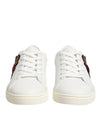 Dolce & Gabbana White Leather Sacre Heart Patch SneakersShoes