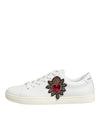 Dolce & Gabbana White Leather Sacre Heart Patch SneakersShoes