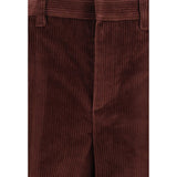 Brunello Cucinelli Bordeaux Cotton Casual Pants