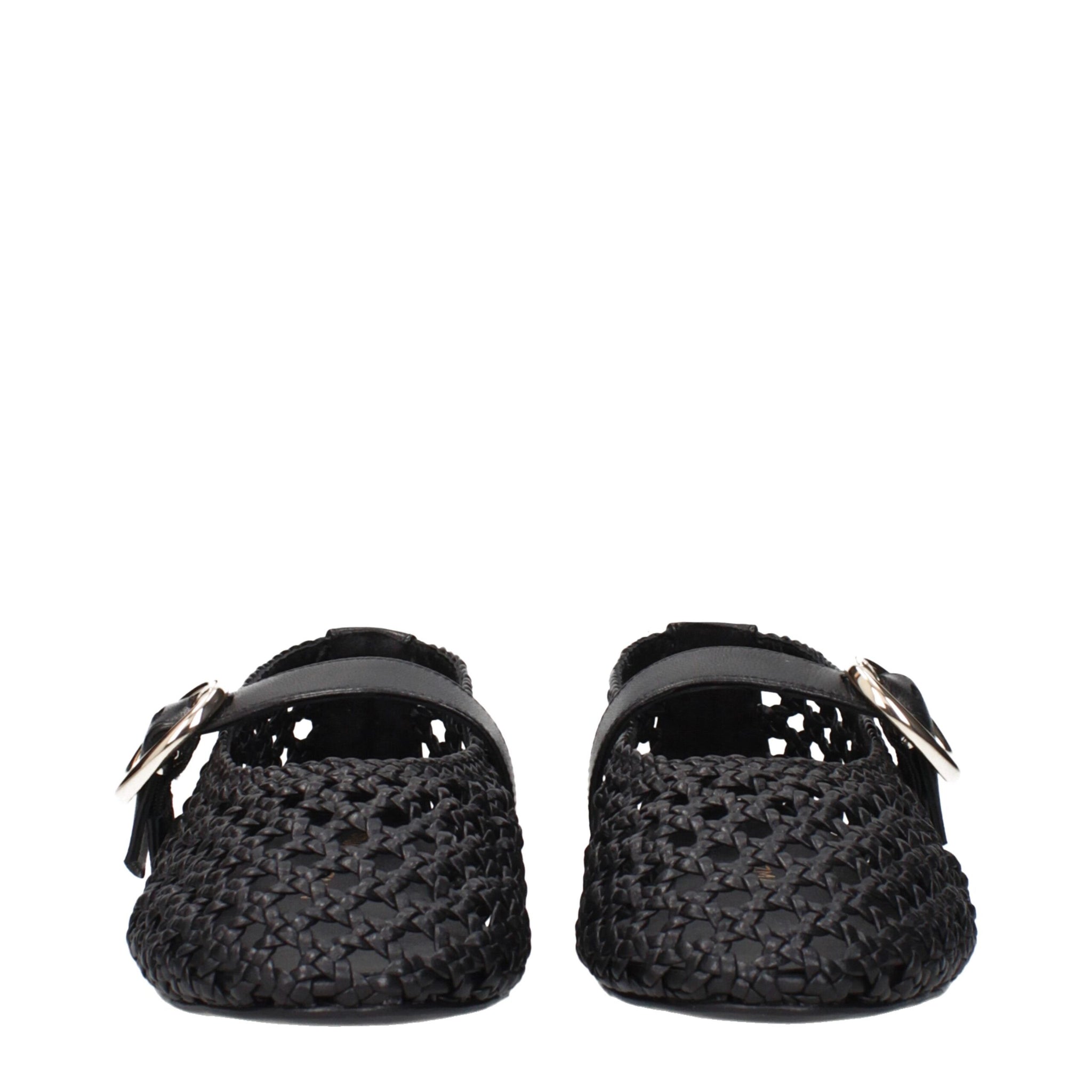 Stuart Weitzman Black Leather Ballet Flats