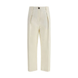 Brunello Cucinelli Cream Cotton Casual Pants