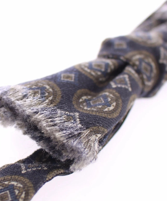 Dolce & Gabbana Blue Silk Baroque Fantasi Tied Bow Tie Papillon