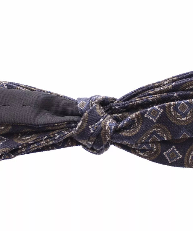 Dolce & Gabbana Blue Silk Baroque Fantasi Tied Bow Tie Papillon