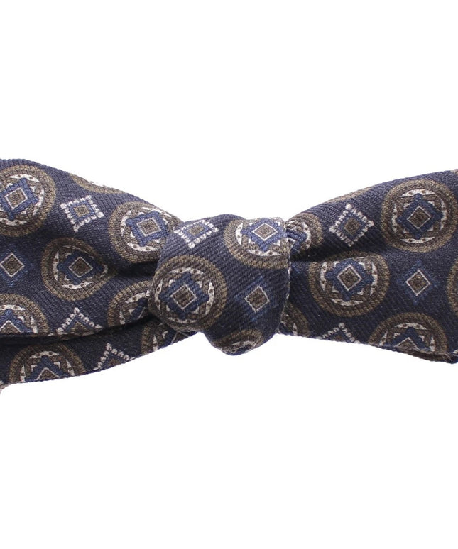 Dolce & Gabbana Blue Silk Baroque Fantasi Tied Bow Tie Papillon