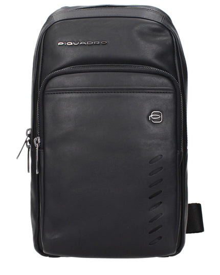 Piquadro Black Leather Crossbody Bags