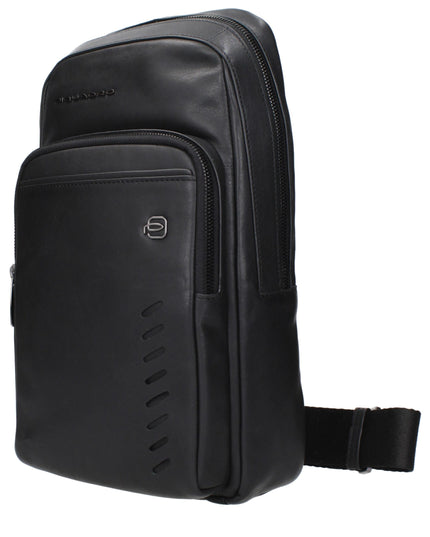 Piquadro Black Leather Crossbody Bags