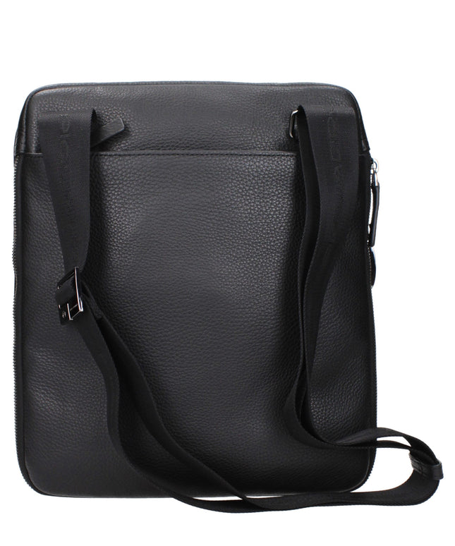 Piquadro Black Leather Crossbody Bags