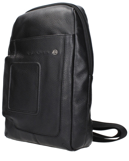 Piquadro Black Leather Crossbody Bags