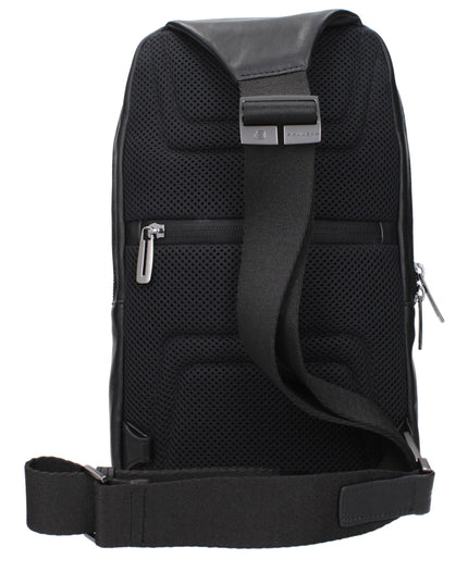 Piquadro Black Leather Crossbody Bags
