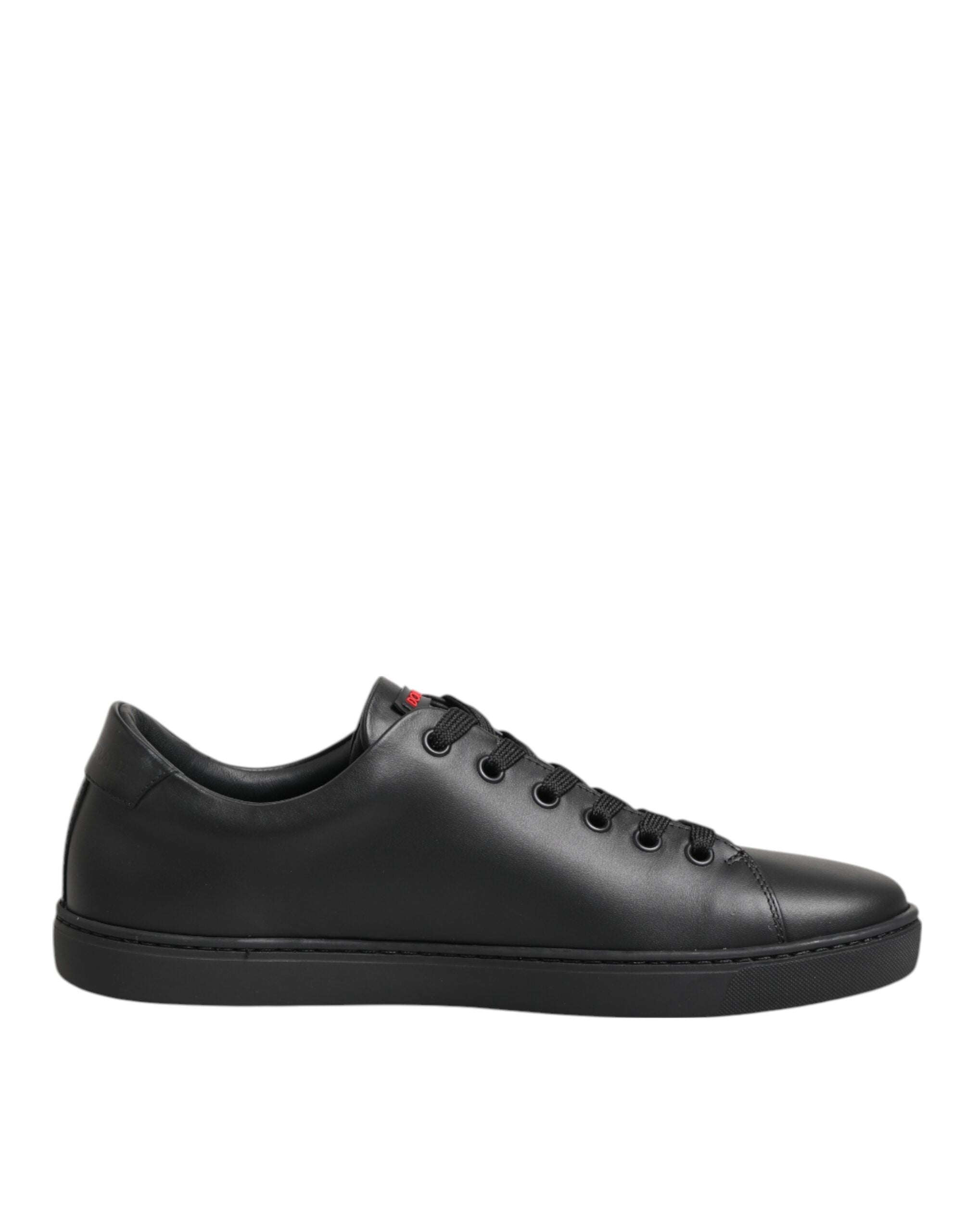 Dolce & Gabbana Dolce & Gabbana Black Leather Crystal Heart Low Top Sneakers  Shoes (Shoe Size Women: EU35.5/US5, nan: nan, n