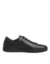Dolce & Gabbana Dolce & Gabbana Black Leather Crystal Heart Low Top SneakersShoes (Shoe Size Women: EU35.5/US5, nan: nan, n