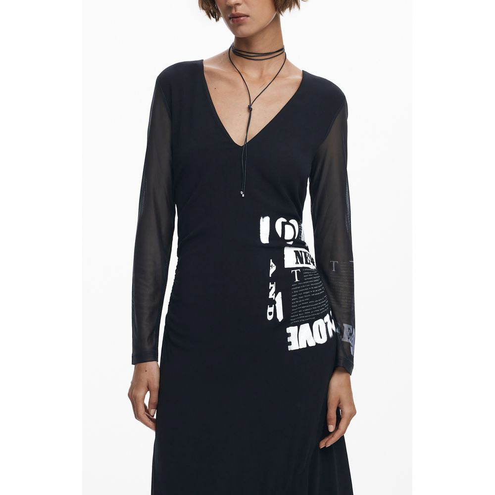 Desigual Desigual Black Polyester Women Dress (Italian Size WOMEN: S, nan: nan, nan: nan)