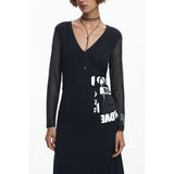 Desigual Desigual Black Polyester Women Dress (Italian Size WOMEN: S, nan: nan, nan: nan)