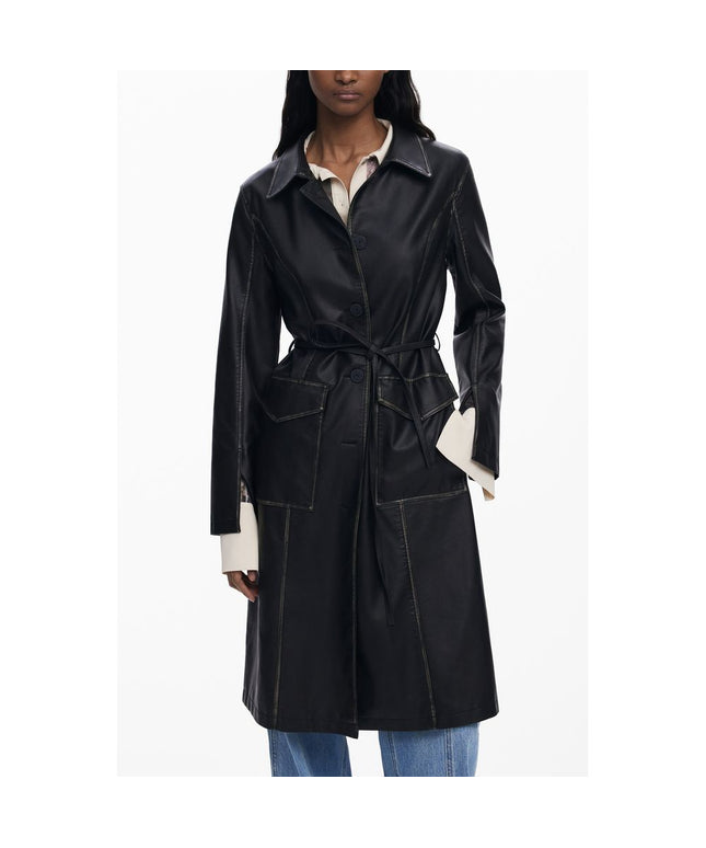 Desigual Black Polyethylene Women Coat