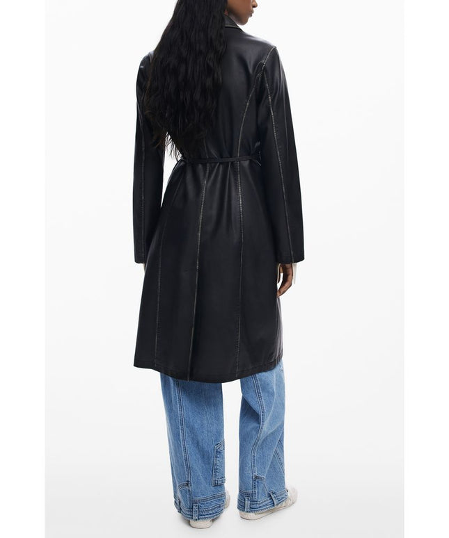 Desigual Black Polyethylene Women Coat