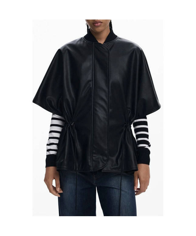 Desigual Black Polyethylene Women Poncho