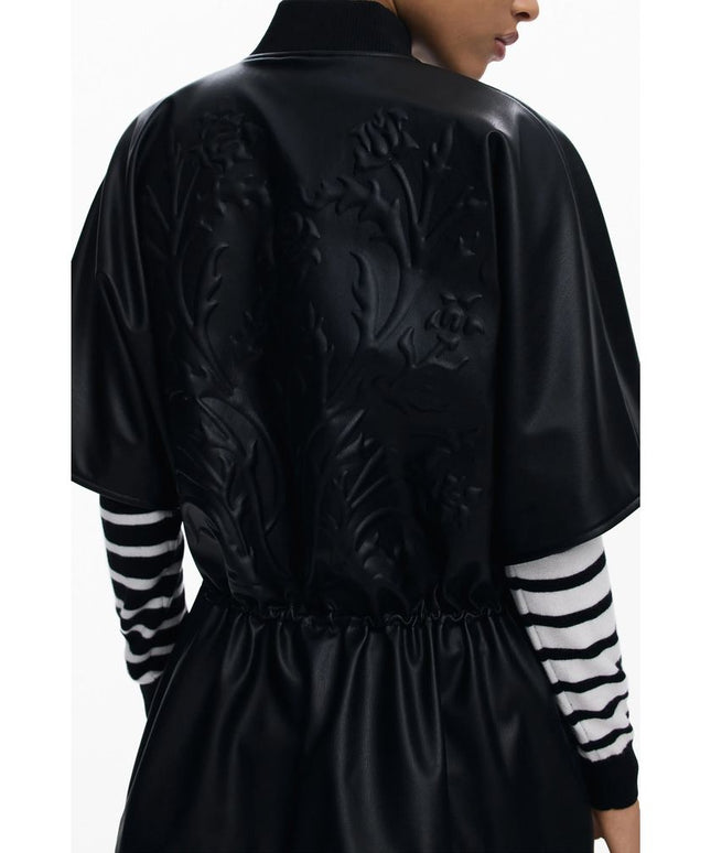 Desigual Black Polyethylene Women Poncho