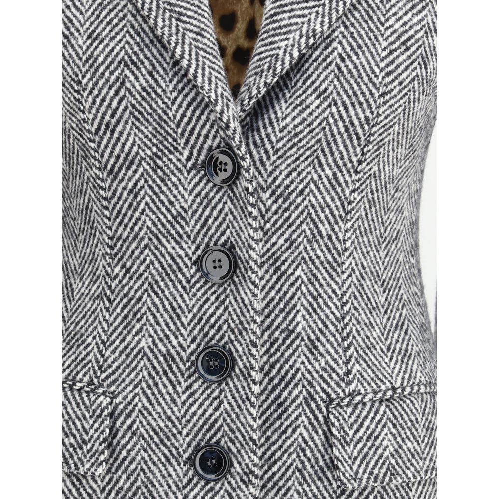 Dolce & Gabbana Gray Fleece Wool Coat