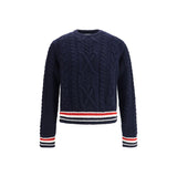 Thom Browne Blue Fleece Wool Sweatshirt