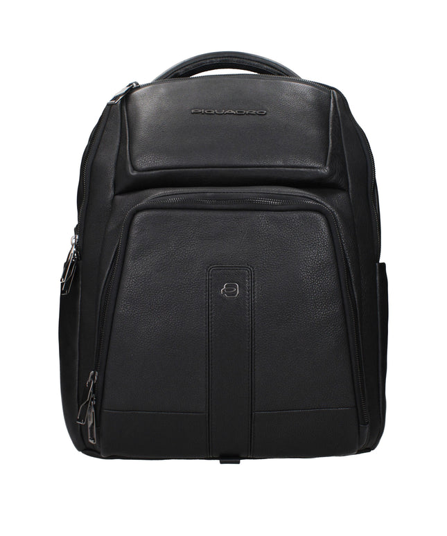 Piquadro Black Leather Backpacks