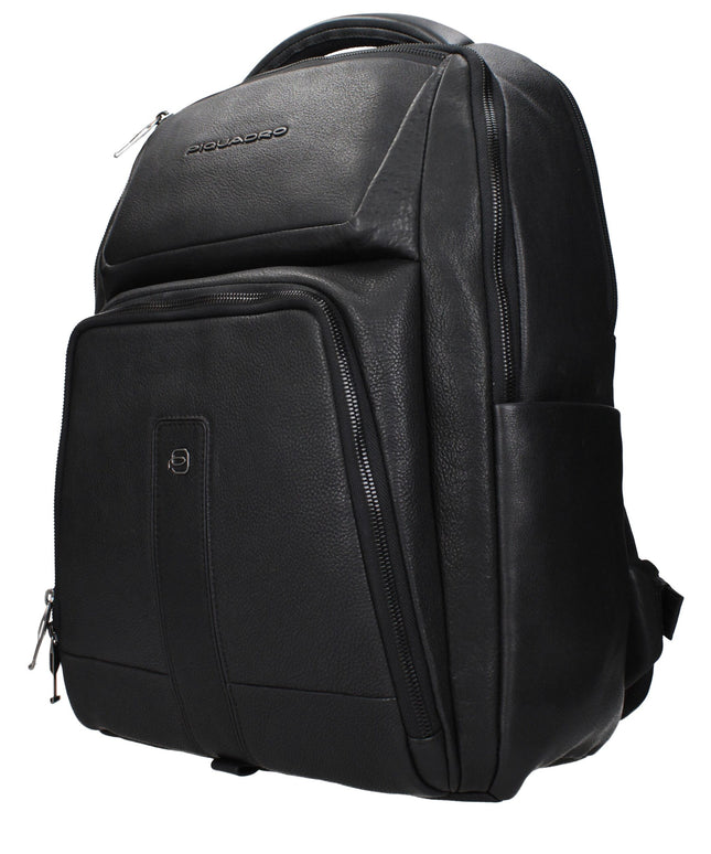Piquadro Black Leather Backpacks
