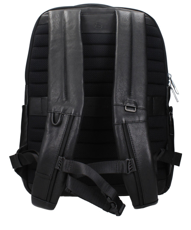 Piquadro Black Leather Backpacks
