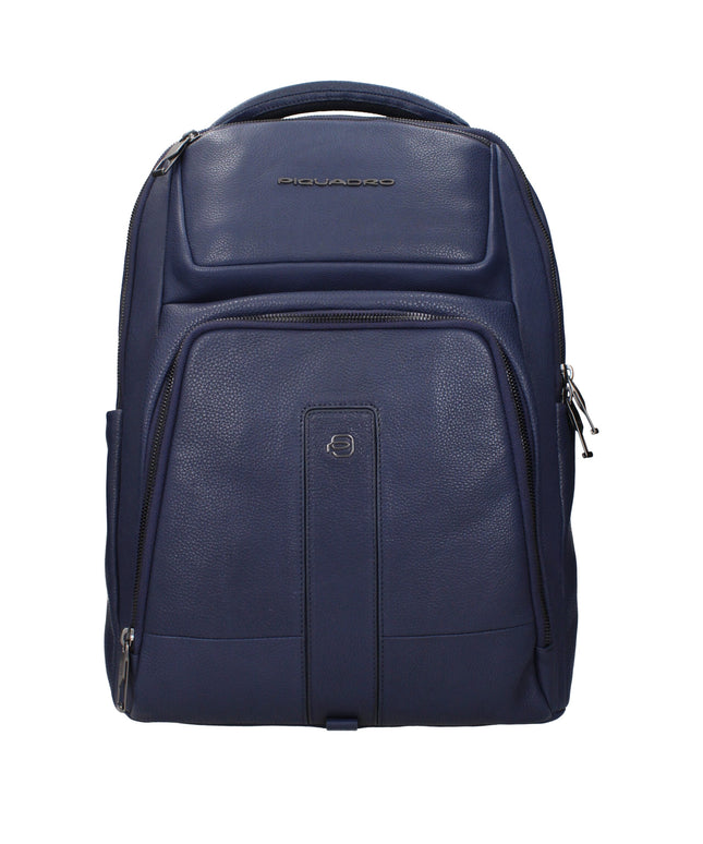 Piquadro Blue Leather Backpacks