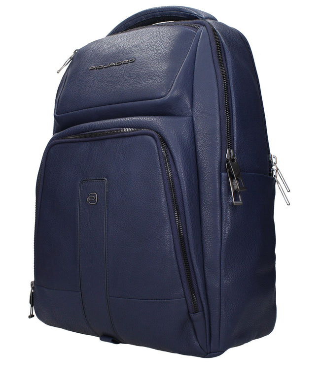 Piquadro Blue Leather Backpacks