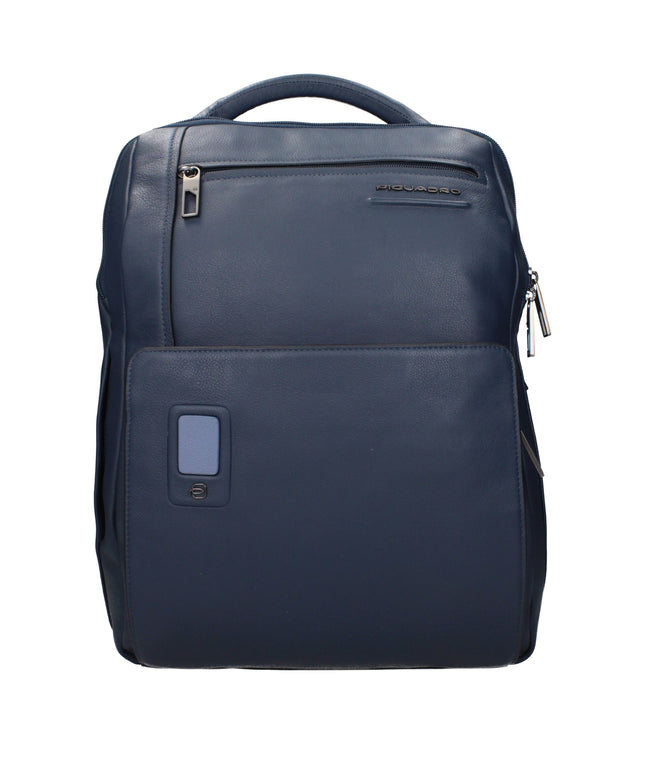 Piquadro Blue Leather Backpacks