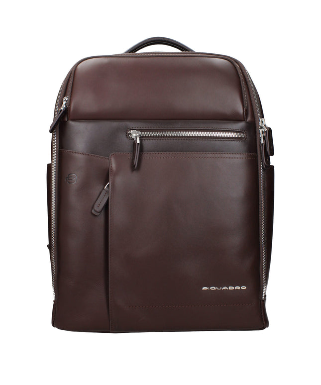 Piquadro Brown Leather Backpacks