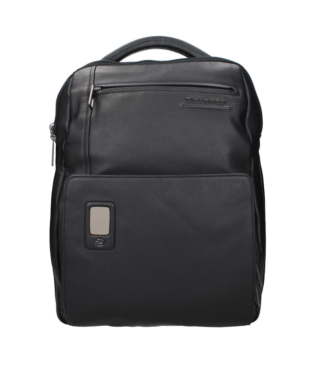 Piquadro Black Leather Backpacks