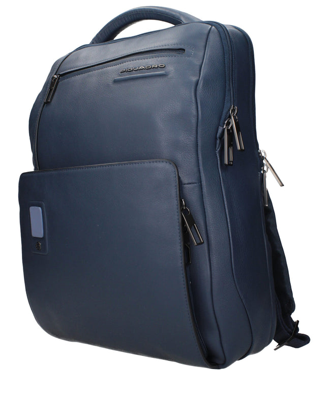 Piquadro Blue Leather Backpacks