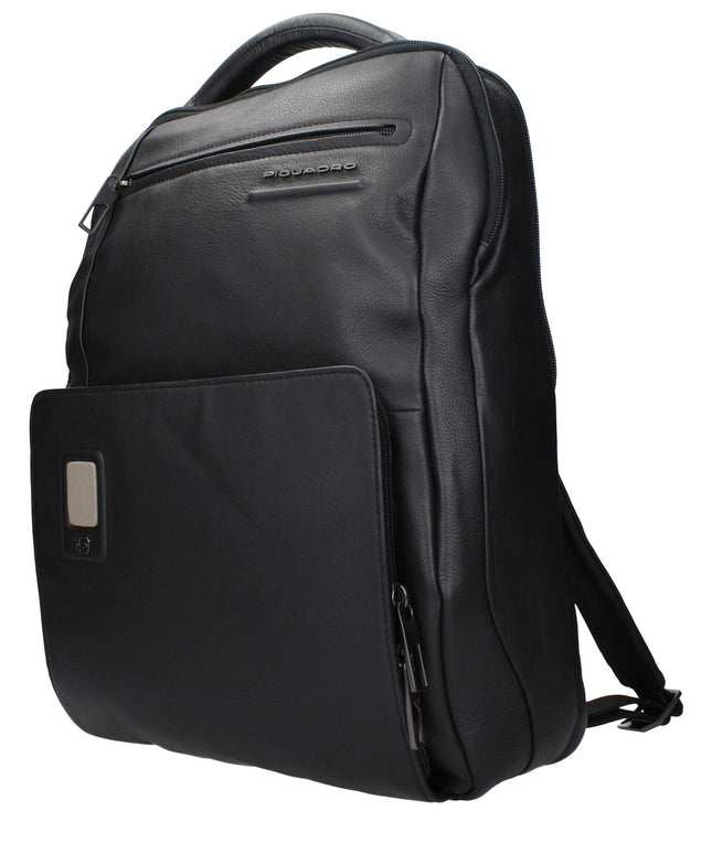 Piquadro Black Leather Backpacks
