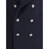 Brunello Cucinelli Blue Wool Coat