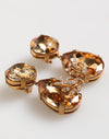 Dolce & Gabbana Gold Crystal Drop Clip-On Strass Floral Jewelry Earrings