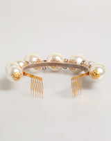 Dolce & Gabbana Gold Pearl Crystal Embellished Tiara Hair Accessory Headband