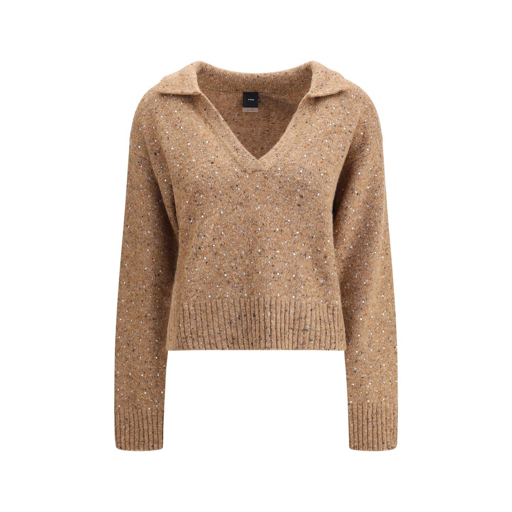 PINKO PINKO V-neck Sweater with rhinestones (Italian Size WOMEN: L, nan: nan, nan: nan)